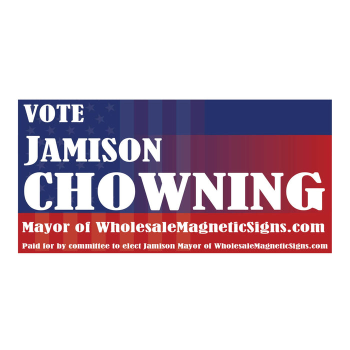 24x12" Custom Political Campaign Magnetic Sign – Patriotic Red, White, and Blue Vehicle Magnet