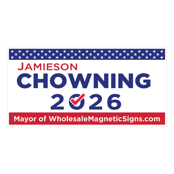 24x12" Custom Patriotic Magnetic Campaign Sign – Personalized Political Car Door Magnet