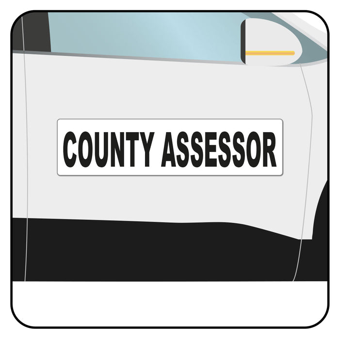 County Assessor Vehicle Magnet or Decal + Reflective Options | 24"x6"