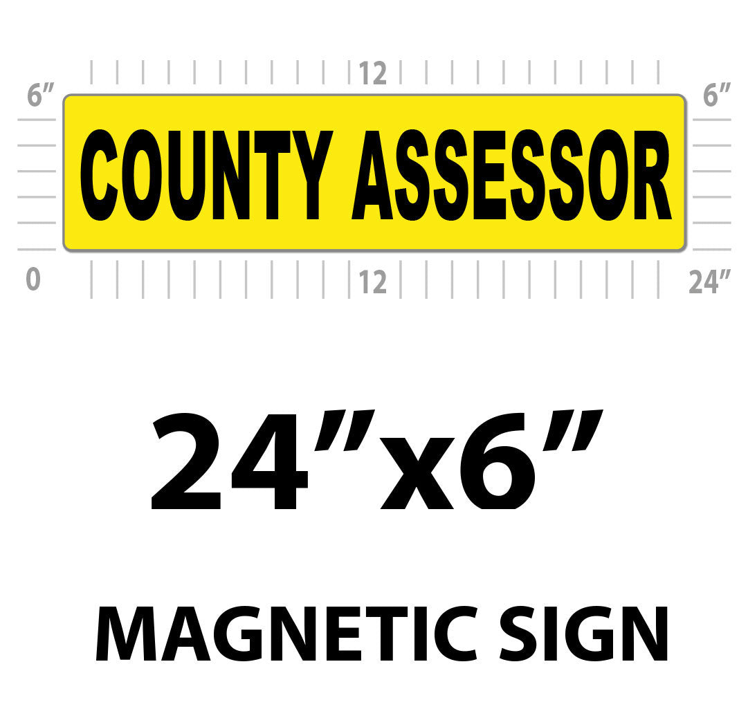 County Assessor Vehicle or Decal + Reflective Options 24"x6"