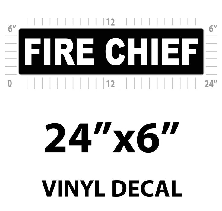 Fire Chief Vehicle Magnet or Decal + Reflective Options | 24"x6"