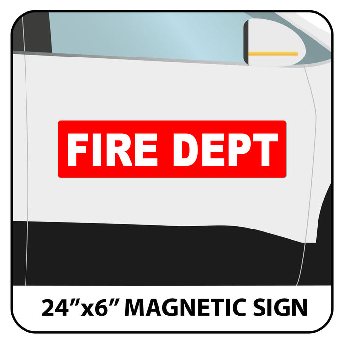 Fire Department Vehicle Magnet or Decal + Reflective Options | 24"x6"