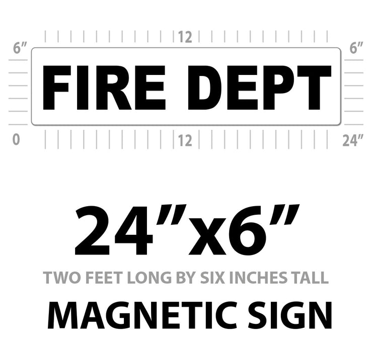 Fire Department Vehicle Magnet or Decal + Reflective Options | 24"x6"