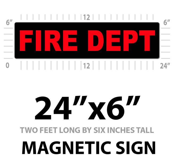 Fire Department Vehicle Magnet or Decal + Reflective Options | 24"x6"