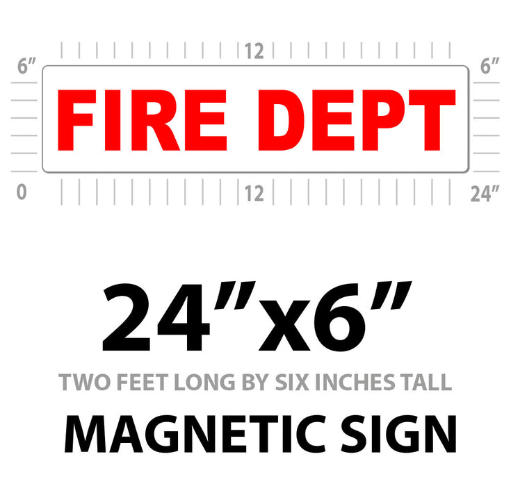 Fire Department Vehicle Magnet or Decal + Reflective Options | 24"x6"