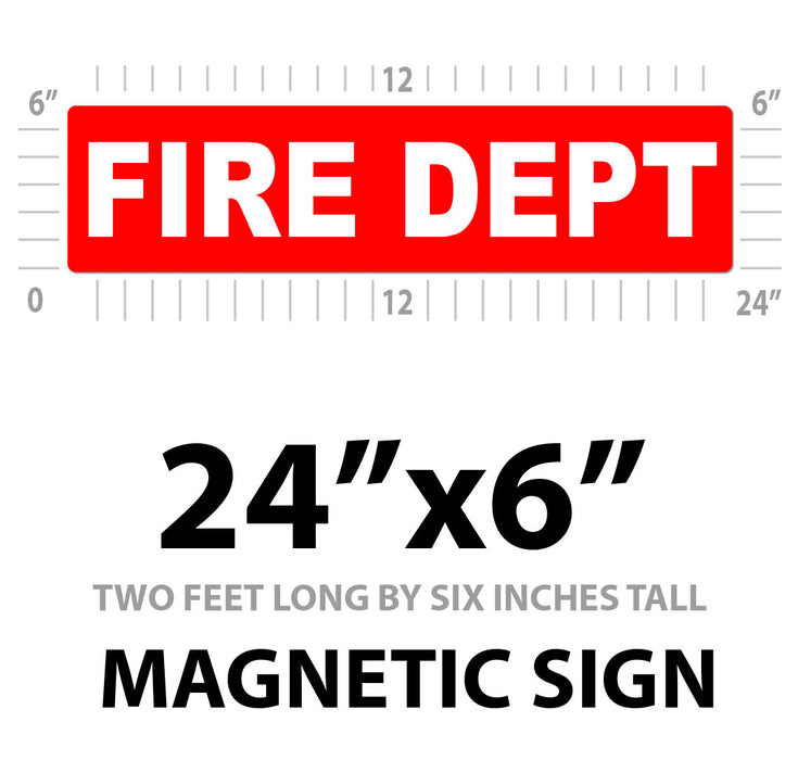 Fire Department Vehicle Magnet or Decal + Reflective Options | 24"x6"
