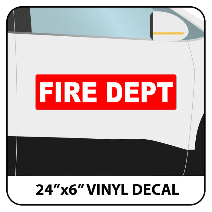 Fire Department Vehicle Magnet or Decal + Reflective Options | 24"x6"