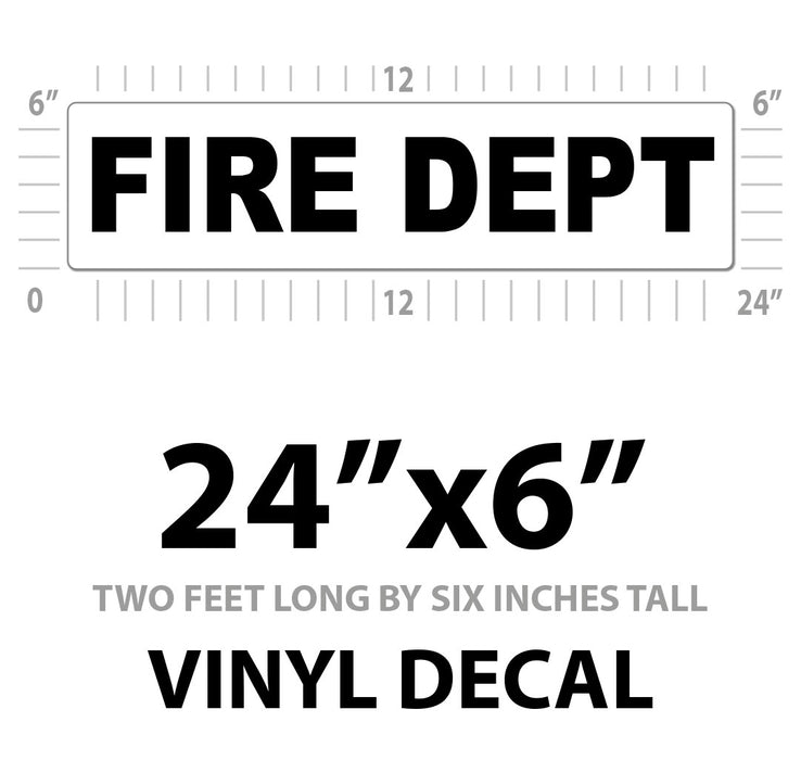 Fire Department Vehicle Magnet or Decal + Reflective Options | 24"x6"