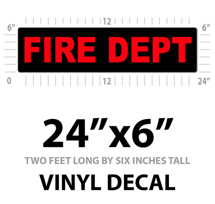 Fire Department Vehicle Magnet or Decal + Reflective Options | 24"x6"
