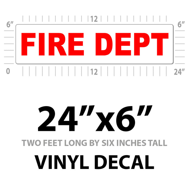 Fire Department Vehicle Magnet or Decal + Reflective Options | 24"x6"
