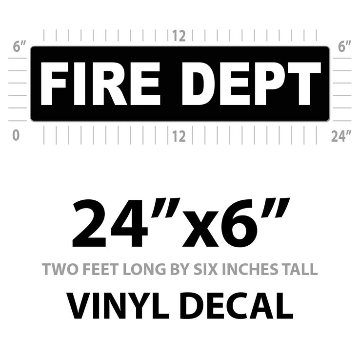 Fire Department Vehicle Magnet or Decal + Reflective Options | 24"x6"