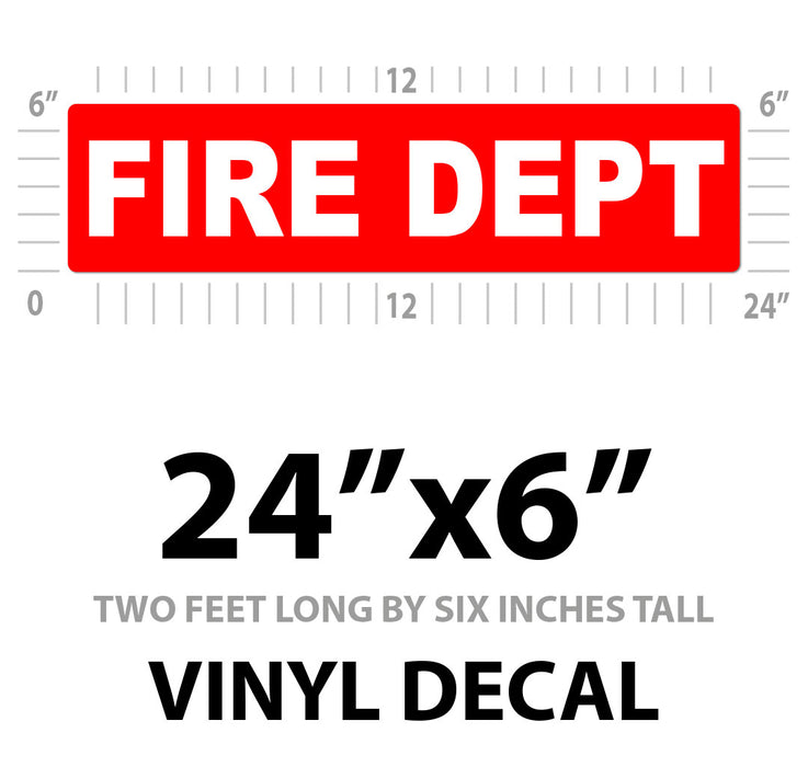 Fire Department Vehicle Magnet or Decal + Reflective Options | 24"x6"