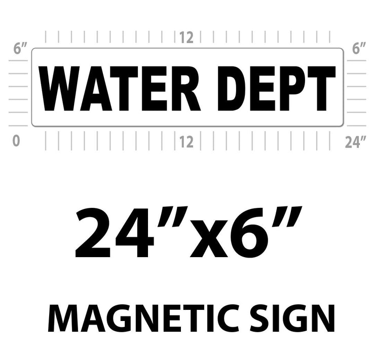 Water Department Vehicle Magnet or Decal + Reflective Options | 24"x6"