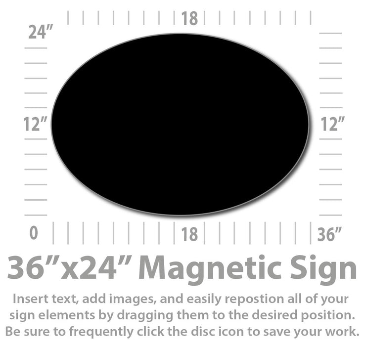 Large Oval Custom Magnetic Van Sign 36x24"