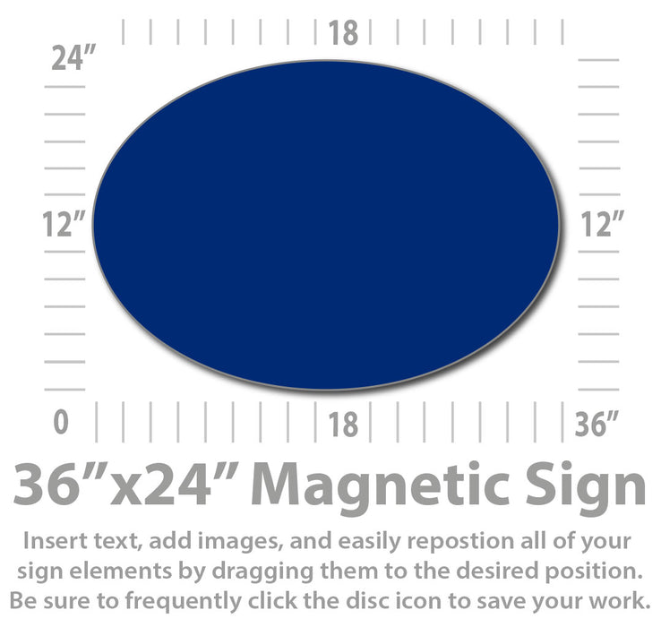 Large Oval Custom Magnetic Van Sign 36x24"