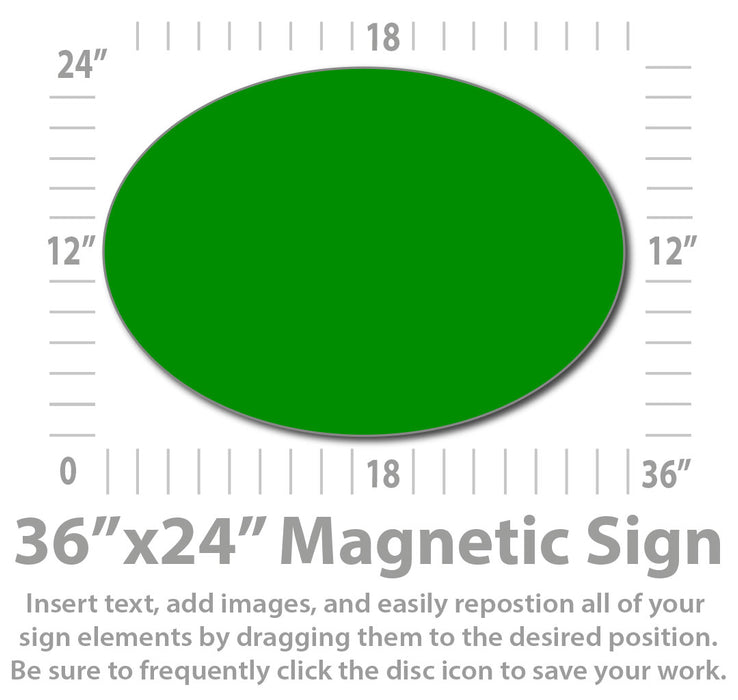 Large Oval Custom Magnetic Van Sign 36x24"