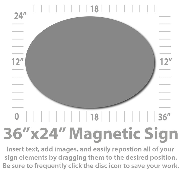 Large Oval Custom Magnetic Van Sign 36x24"