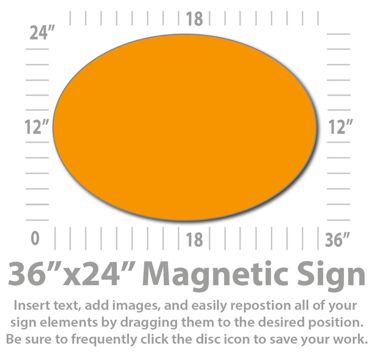 Large Oval Custom Magnetic Van Sign 36x24"