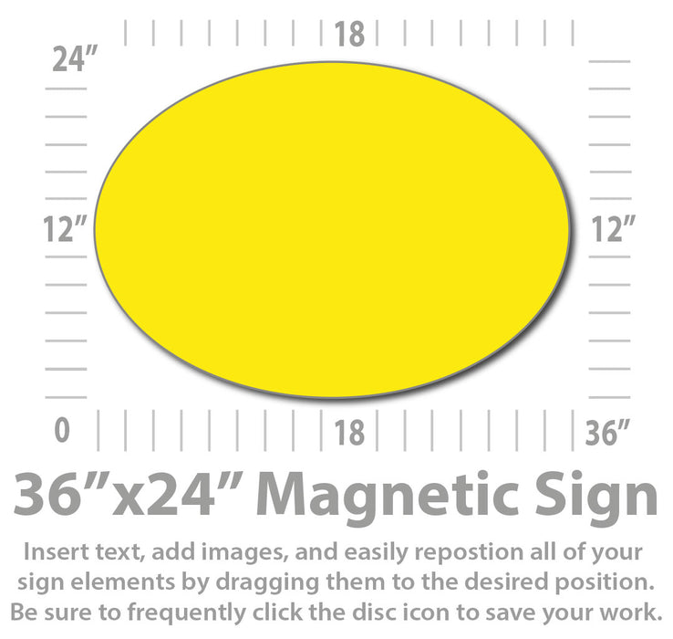 Large Oval Custom Magnetic Van Sign 36x24"