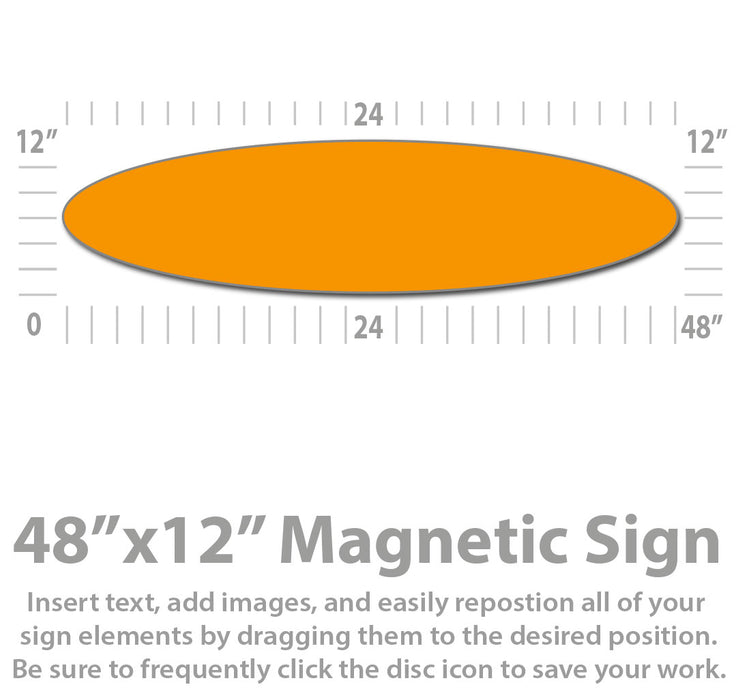Large Oval 48x12" Custom Full Color Magnet