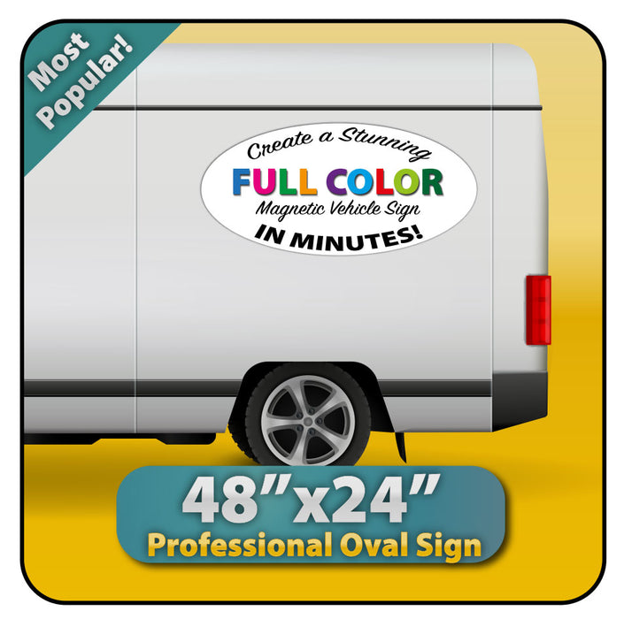 Custom Oval Magnetic Sign 48x24" Large