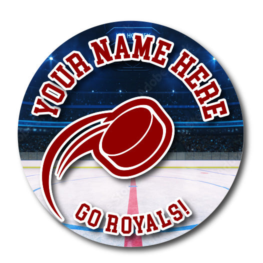 Hockey Magnet or Sticker | Custom Hockey Puck Sign for Car or Locker