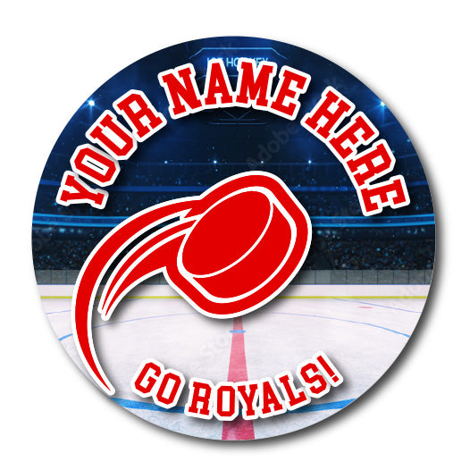 Hockey Magnet or Sticker | Custom Hockey Puck Sign for Car or Locker