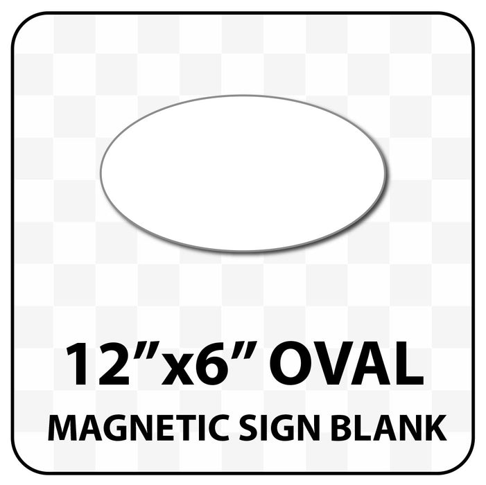 Oval Magnetic Sign Blank - 12 inch by 6 inch - Many solid and reflective colors.