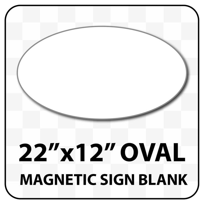 Oval Magnetic Sign Blank - 22 inch by 12 inch - Many solid and reflective colors