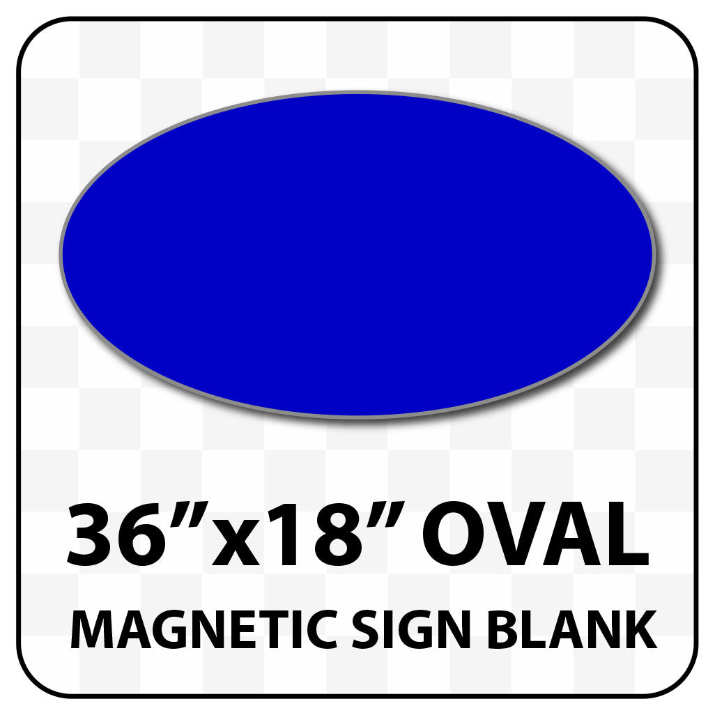 Oval Magnetic Sign Blank - 36"x18" - Solid and reflective colors