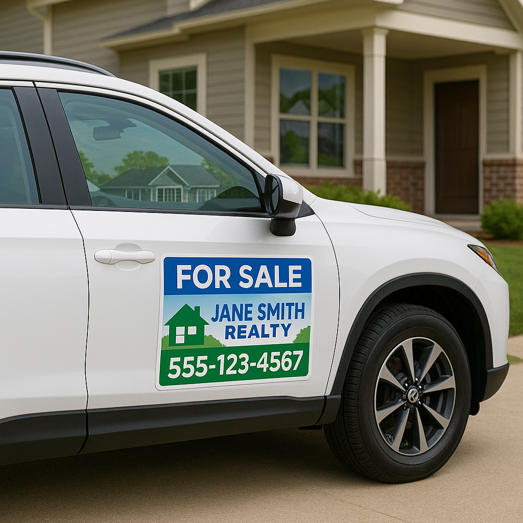 Custom Realtor Car Magnets for Professional On-the-Go Advertising