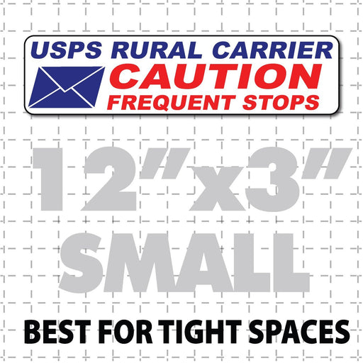 Rural Carrier Magnetic Sign Caution Frequent Stops Envelope Magnet 12"X3" - Wholesale Magnetic Signs
