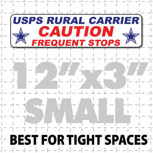 US Mail Rural Carrier Caution Frequent Stops bumper magnet Stars