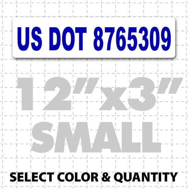 Small USDOT Number Magnetic Sign blue text on white