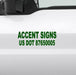 12"x 6" USDOT number Stickers with green lettering on white