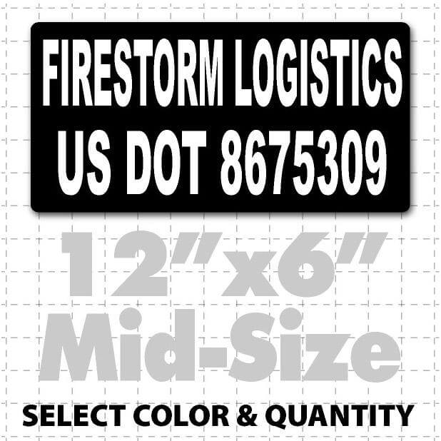 12" X 6" US DOT Number Truck Magnet Sign for Dept of transportation