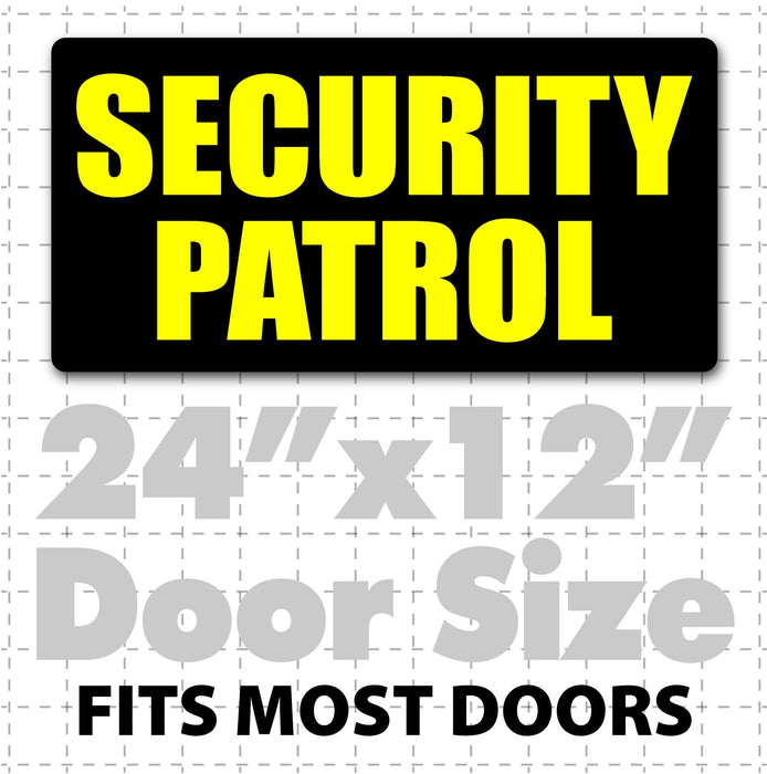 Security Patrol magnetic sign for homes businesses or security guards that stick security cars. Easy install security magnets