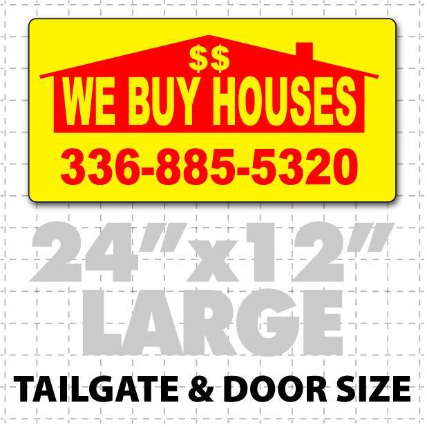 We Buy Houses Magnetic Sign 24" x 12" - Wholesale Magnetic Signs