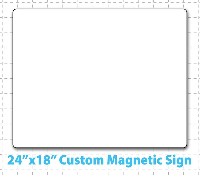 Blank canvas for magnetic signs is fully customizable with text, colors, company logo, and photos, design your magnet online.