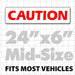 Magnetic sign for vehicles reading CAUTION in easy to read bold red lettering on white background. Magnet fits most vehicles.