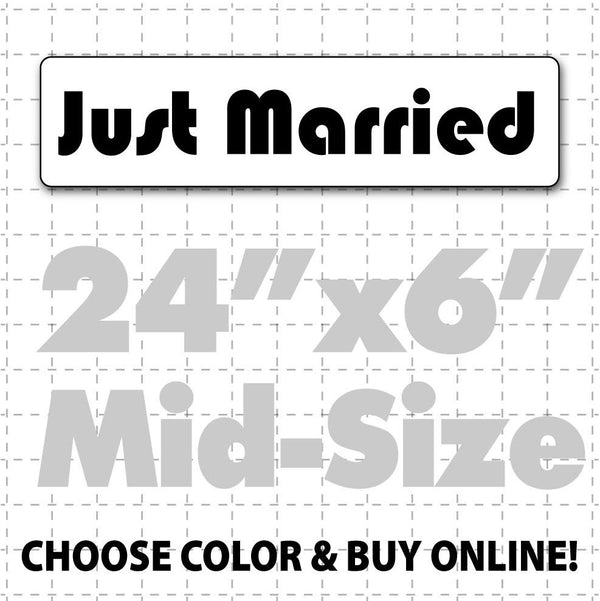 24" x 6" Just Married Car Sign (disco font)