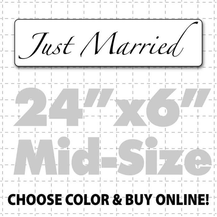 Elegant and classy magnetic wedding decorations for bridal party vehicle. Car magnet sign allowed by limo for bride groom.