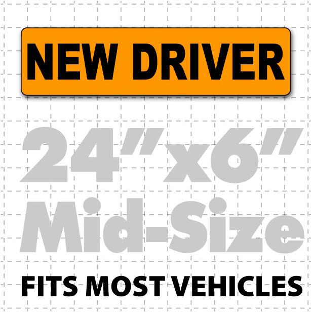 Large new driver magnet with large lettering on bright magnetic material for students to use on car while learning to drive
