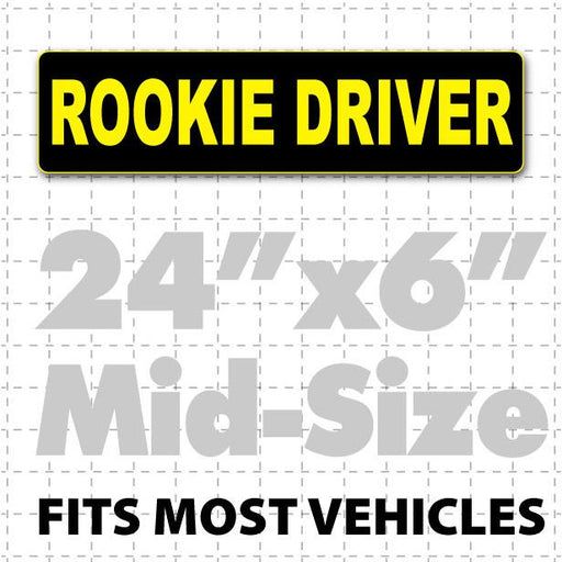 Rookie Driver Car Sign Magnet 24" X 6" - Wholesale Magnetic Signs