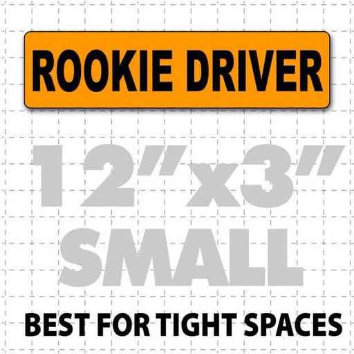 12" X 3" Rookie Driver Magnetic Car Sign for new drivers black and orange