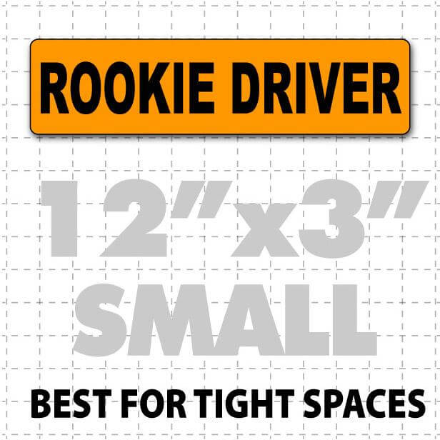 12" X 3" Rookie Driver Magnetic Car Sign for new drivers black and orange