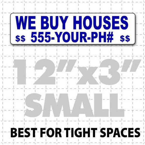 12" X 3" We Buy Houses Magnetic Sign
