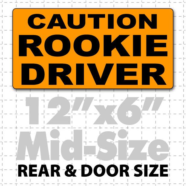 12" X 6" Caution Rookie Driver Magnetic Car Sign - Wholesale Magnetic Signs
