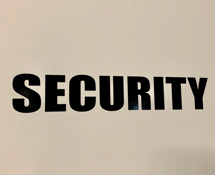 Security Sticker installed on a security vehicle