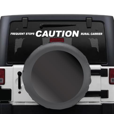 Frequent Stops Caution Rural Carrier Vinyl Graphic Kit for Window, Tailgate, or Bumper - Wholesale Magnetic Signs